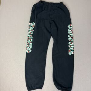 Asspizza Black Rose Graphic Sweatpants Jogger Pants Elastic Waist Streetwear